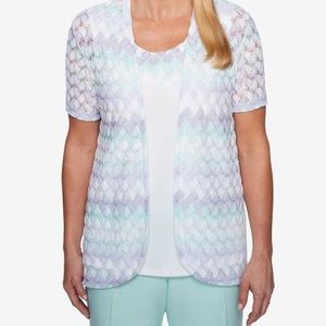 Alfred Dunner Roman Holiday Textured Layered Top